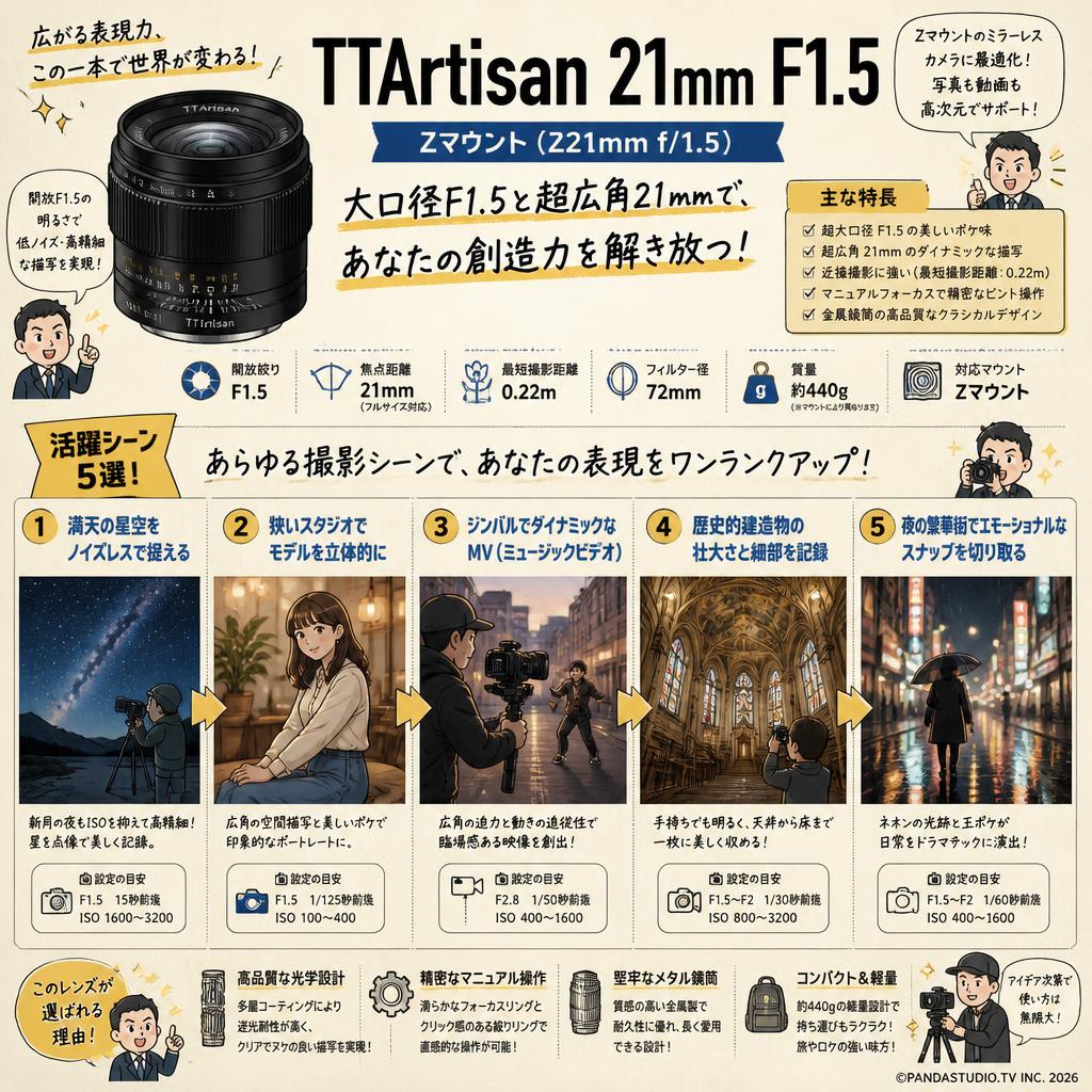 TTArtisan 21mm F1.5 Zマウント（Z21mm f/1.5） 用途