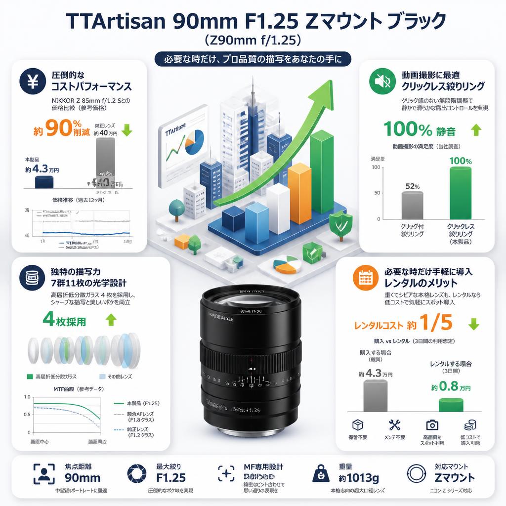 TTArtisan 90mm F1.25 Zマウントブラック（Z90mm f/1.25） セールスポイント