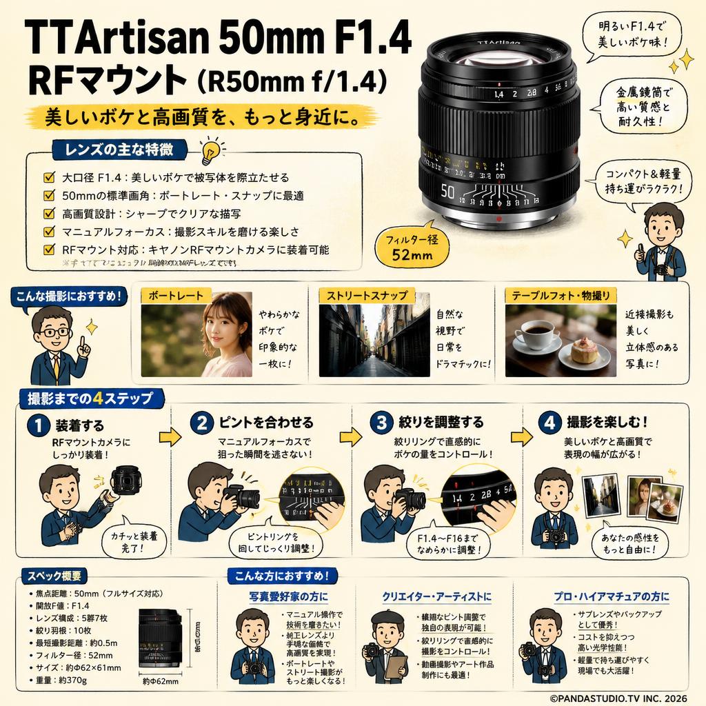TTArtisan 50mm F1.4 RFマウント(R50mm f/1.4) おもな対象のお客様