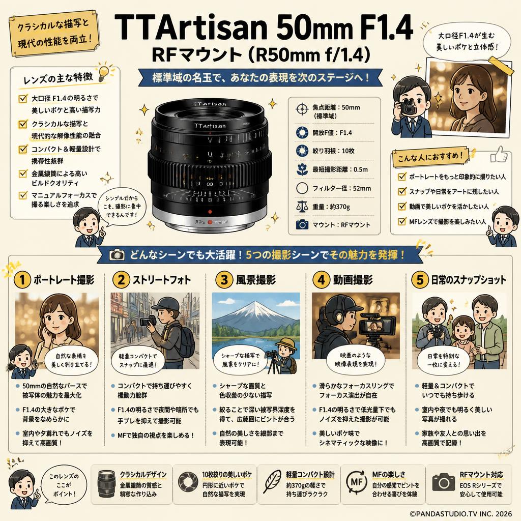 TTArtisan 50mm F1.4 RFマウント(R50mm f/1.4) 用途