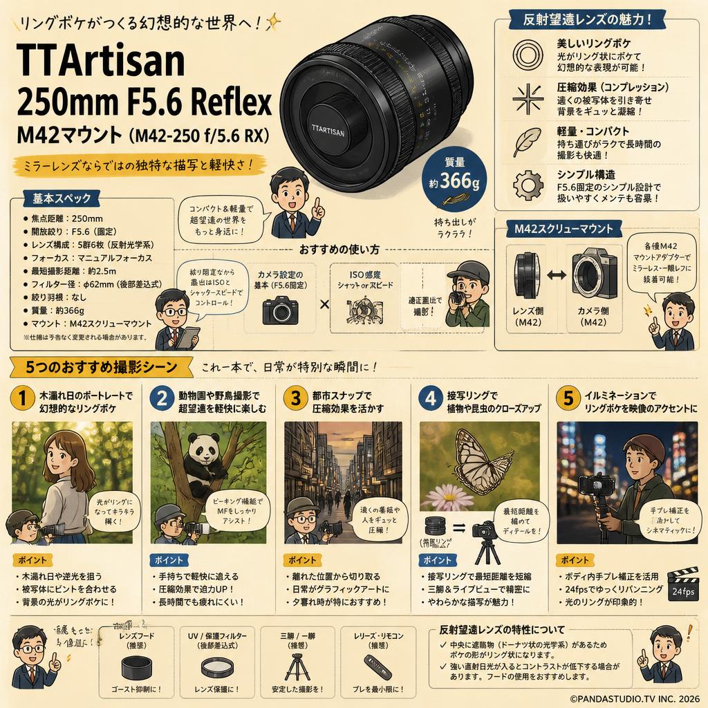 TTArtisan 250mm F5.6 Reflex M42マウント(M42-250 f/5.6 RX) 用途