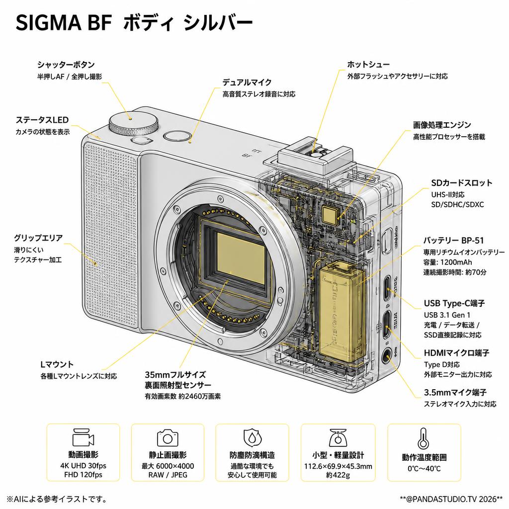 SIGMA BF  ボディ シルバー スペック