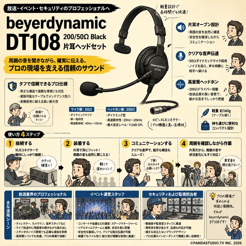 beyerdynamic  DT108 200/50Ω Black 片耳ヘッドセット おもな対象のお客様