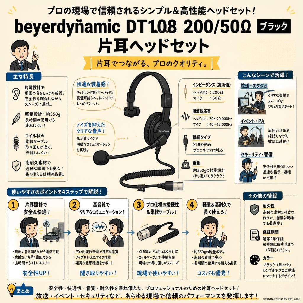 beyerdynamic  DT108 200/50Ω Black 片耳ヘッドセット FAQ（よくある質問と答え）