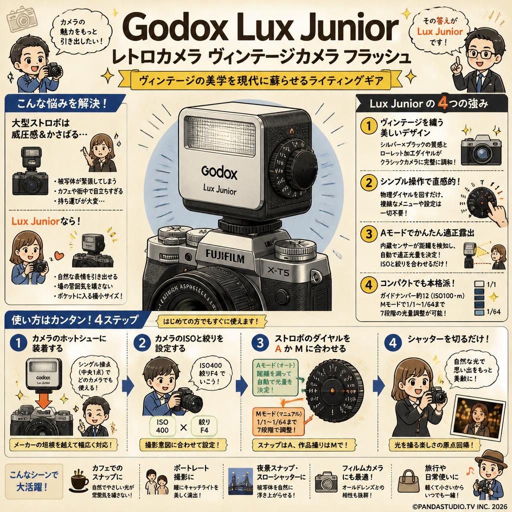 Godox Lux Junior レトロカメラ ヴィンテージカメラ フラッシュ 概要