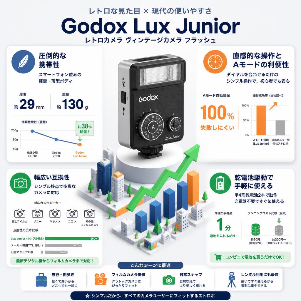Godox Lux Junior レトロカメラ ヴィンテージカメラ フラッシュ セールスポイント