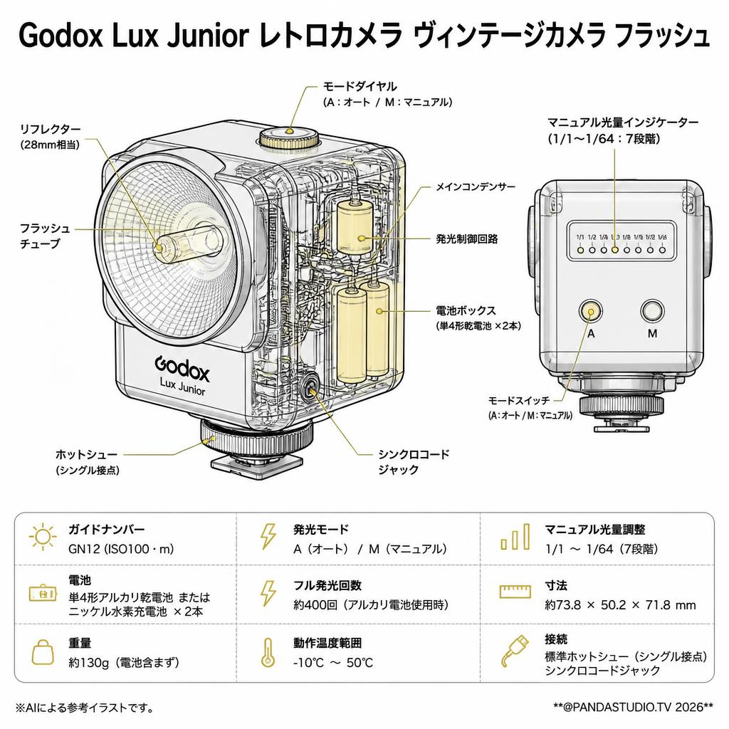 Godox Lux Junior レトロカメラ ヴィンテージカメラ フラッシュ スペック