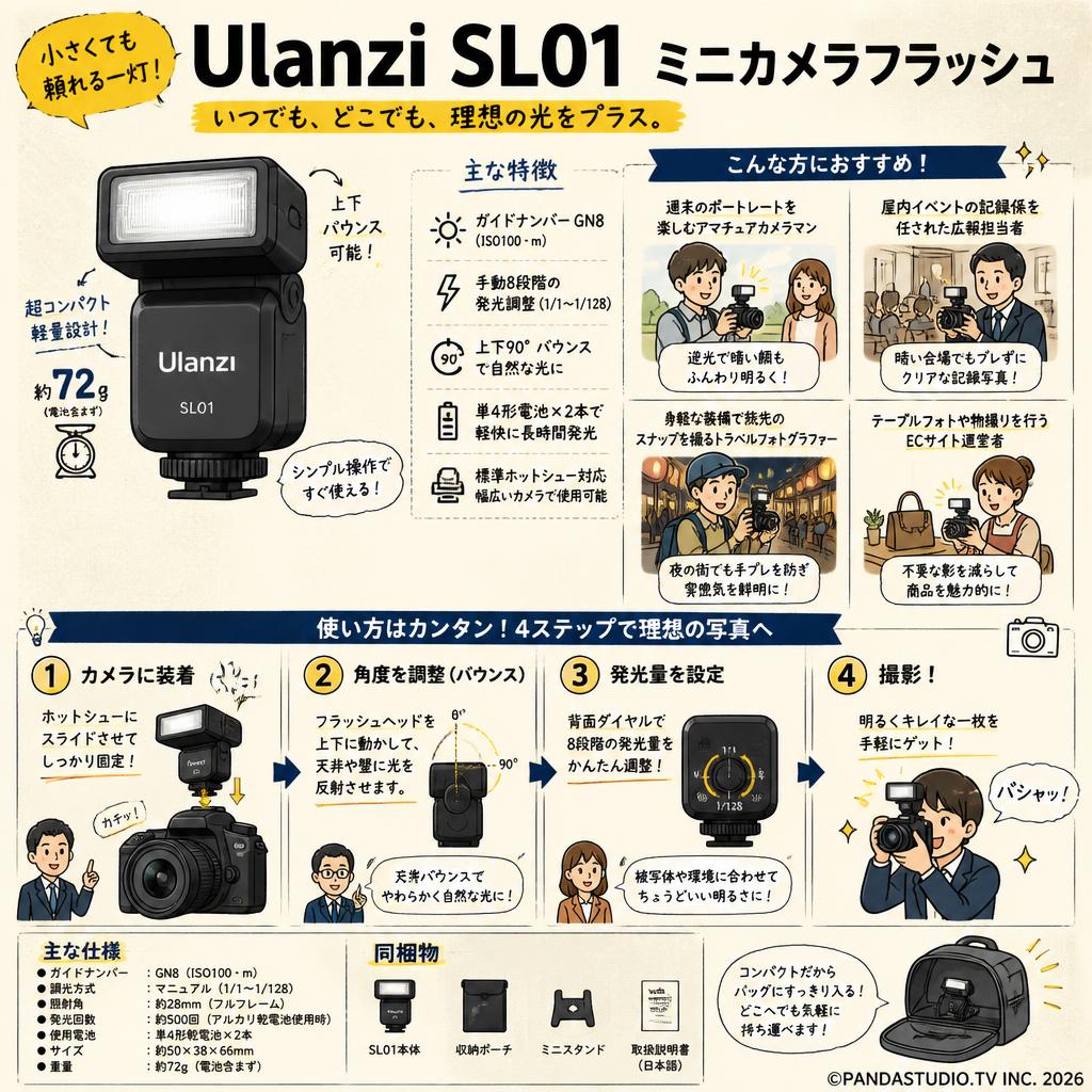 Ulanzi SL01 ミニカメラフラッシュ おもな対象のお客様