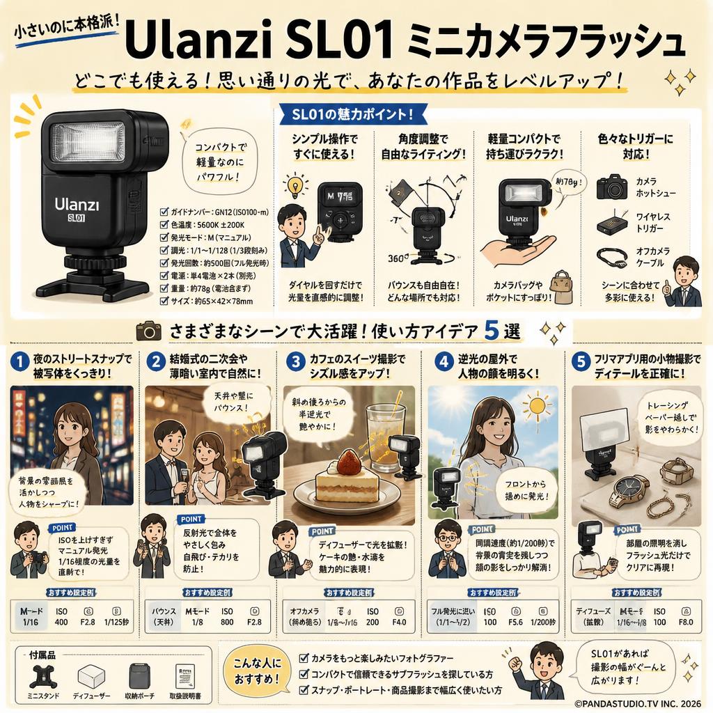 Ulanzi SL01 ミニカメラフラッシュ 用途