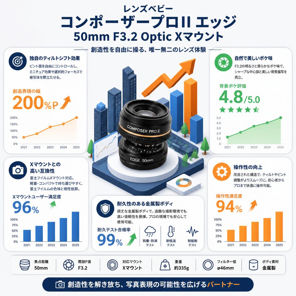 レンズベビー コンポーザープロII エッジ 50mm F3.2 Optic  Xマウント セールスポイント