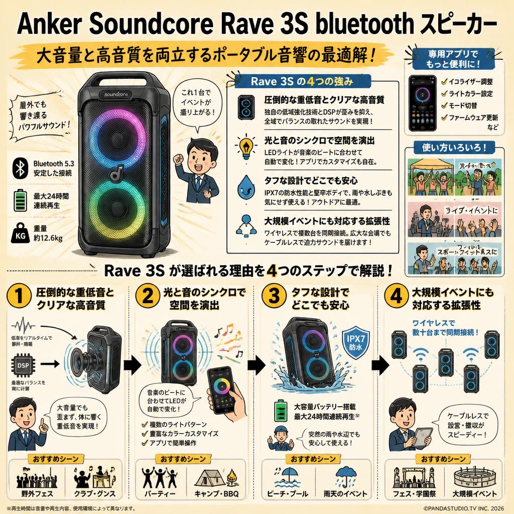Anker Soundcore Rave 3S bluetooth スピーカー 概要