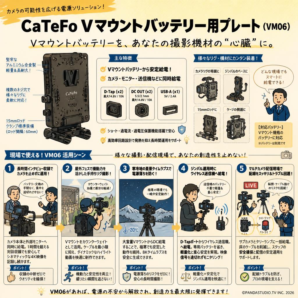 CaTeFo Vマウントバッテリー用プレート（ VM06） 用途
