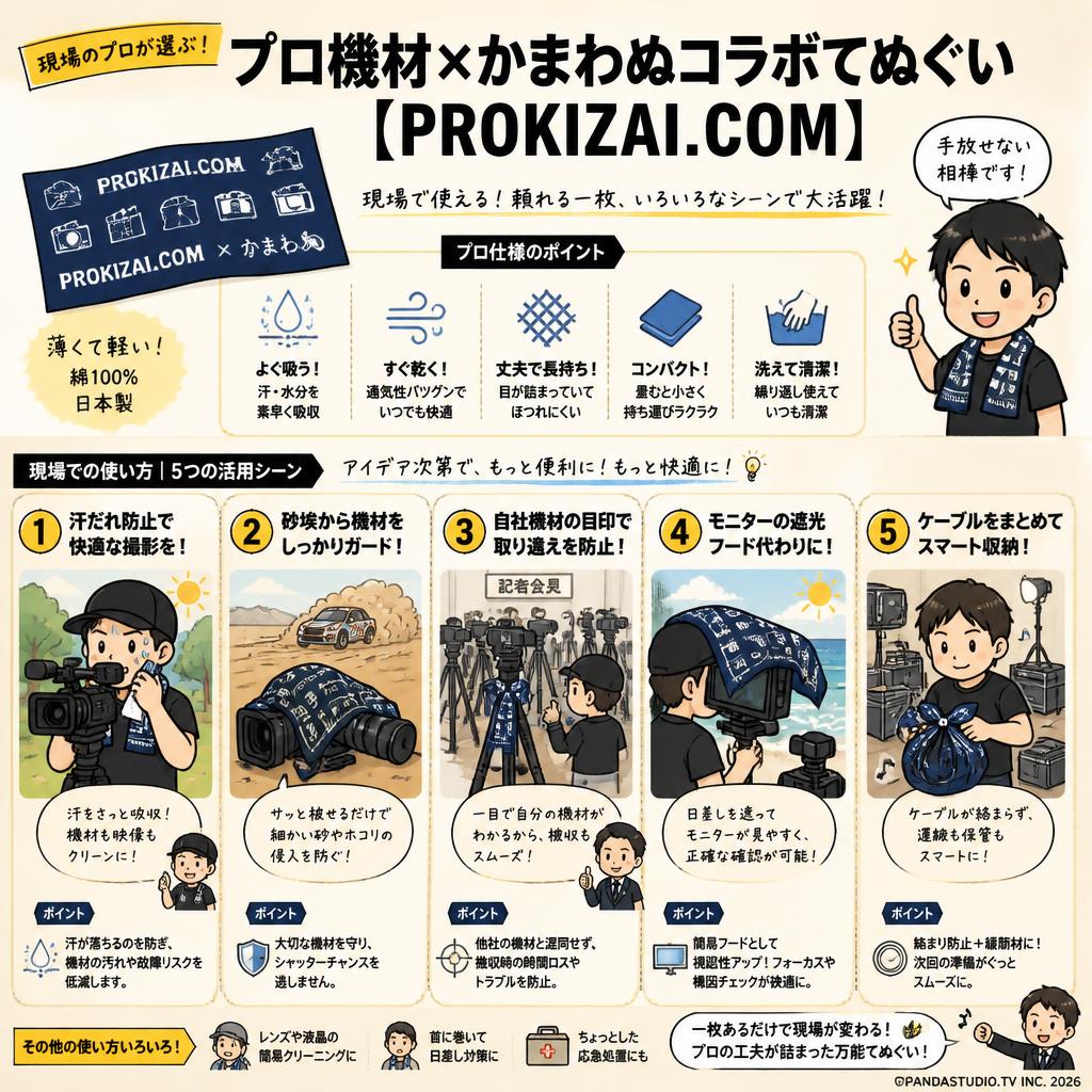 プロ機材×かまわぬコラボてぬぐい【PROKIZAI.COM】 用途
