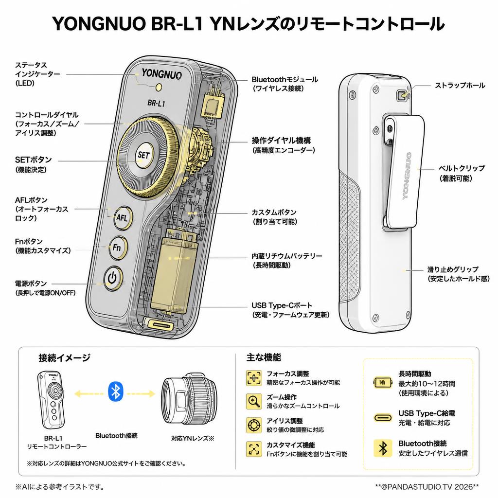 YONGNUO BR-L1 YNレンズのリモートコントロール スペック