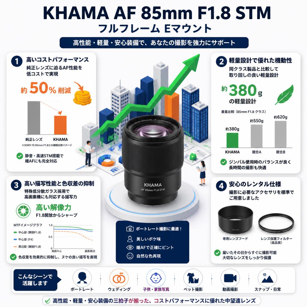 KHAMA AF 85mm F1.8 STM  フルフレーム Eマウント セールスポイント