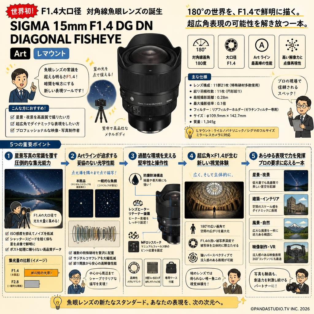 SIGMA 15mm F1.4 DG DN DIAGONAL FISHEYE Art Lマウント 概要