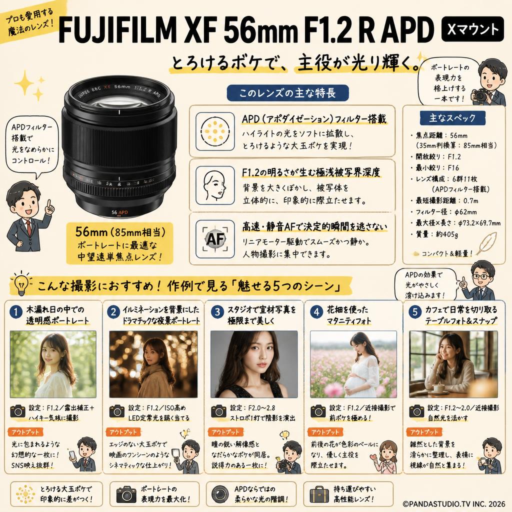 FUJIFILM XF 56mm F1.2 R APD Xマウント 用途