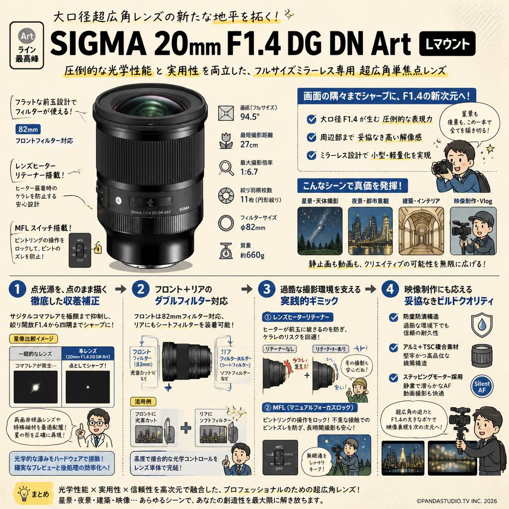 SIGMA 20mm F1.4 DG DN Art Lマウント 概要