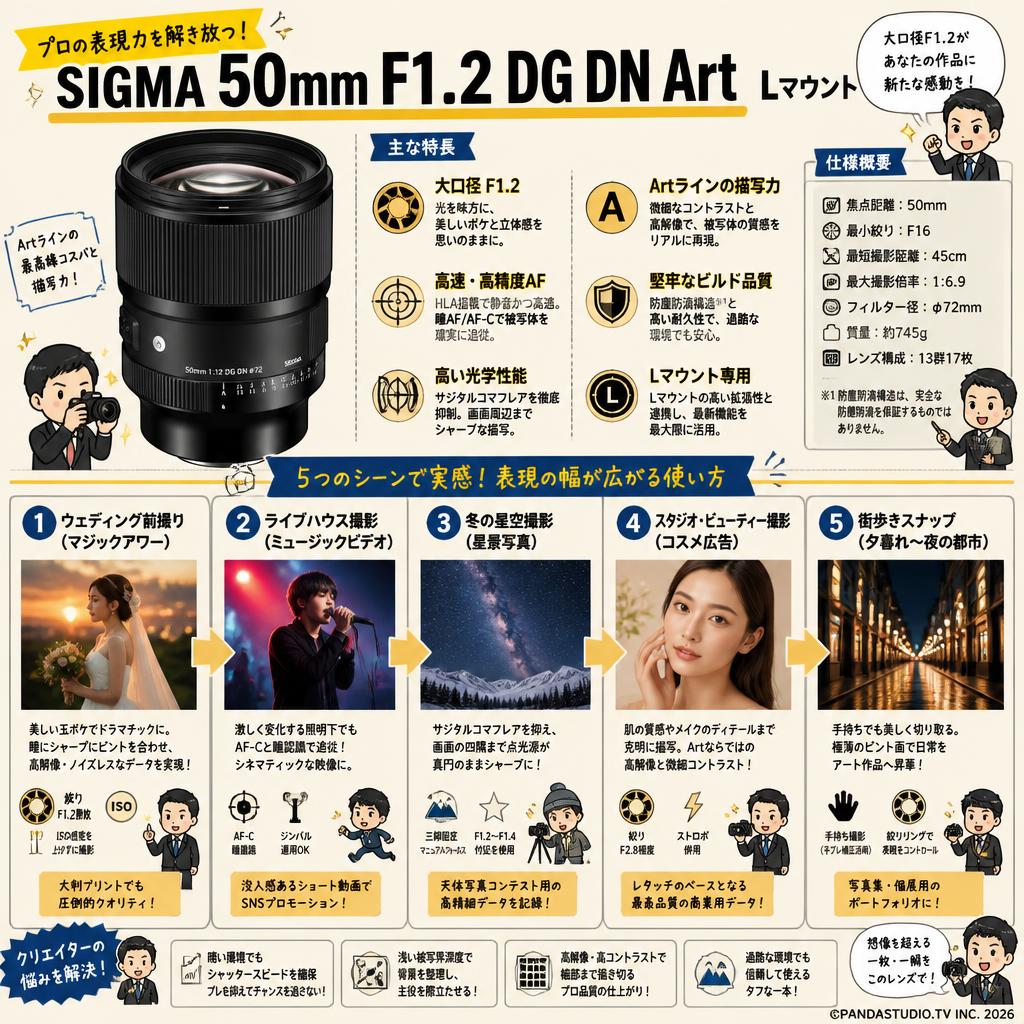 SIGMA 50mm F1.2 DG DN Art  Lマウント 用途