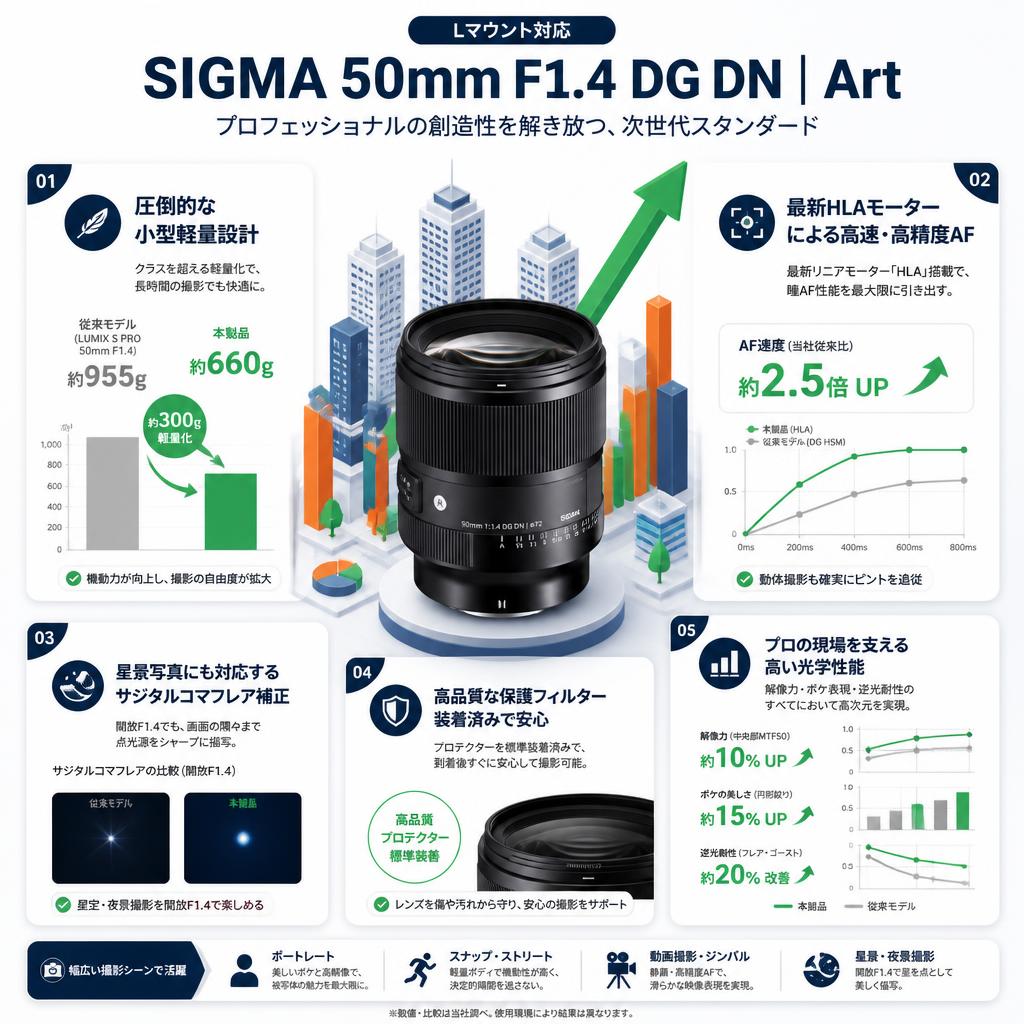 SIGMA 50mm F1.4 DG DN Art  Lマウント セールスポイント