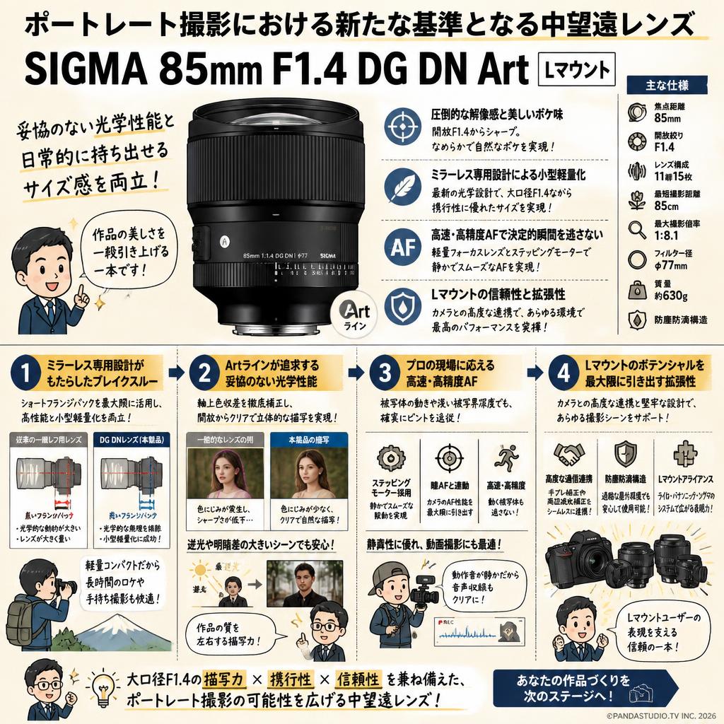 SIGMA 85mm F1.4 DG DN Art  Lマウント 概要