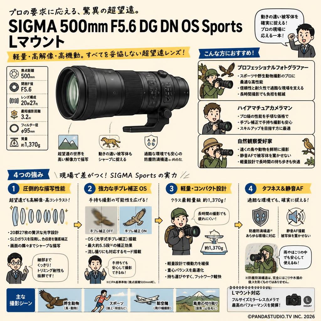 SIGMA 500mm F5.6 DG DN OS Sports Lマウント おもな対象のお客様