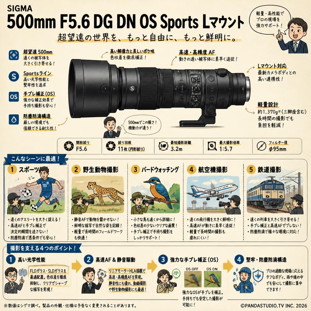 SIGMA 500mm F5.6 DG DN OS Sports Lマウント 用途
