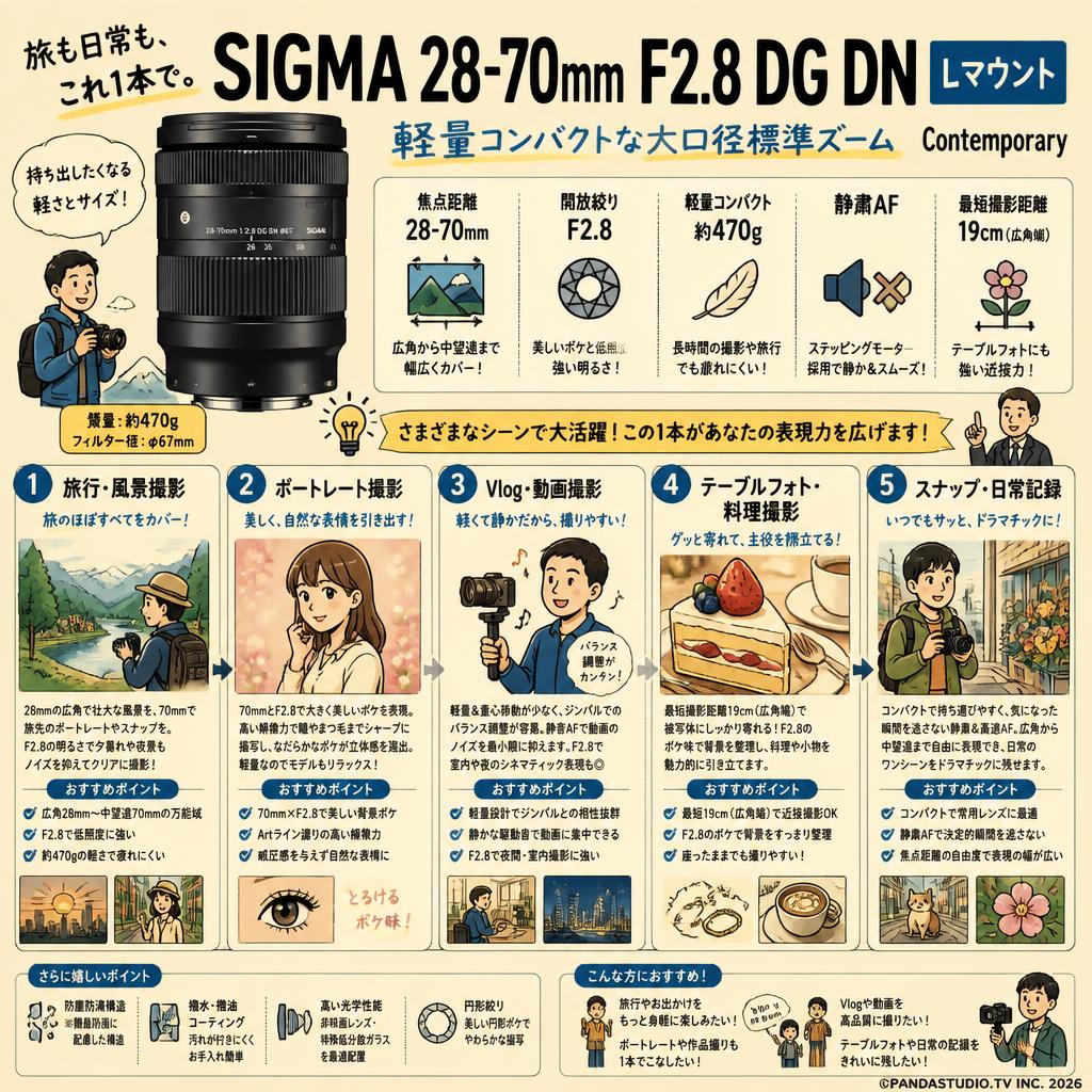 SIGMA 28-70mm F2.8 DG DN Contemporary Lマウント 用途
