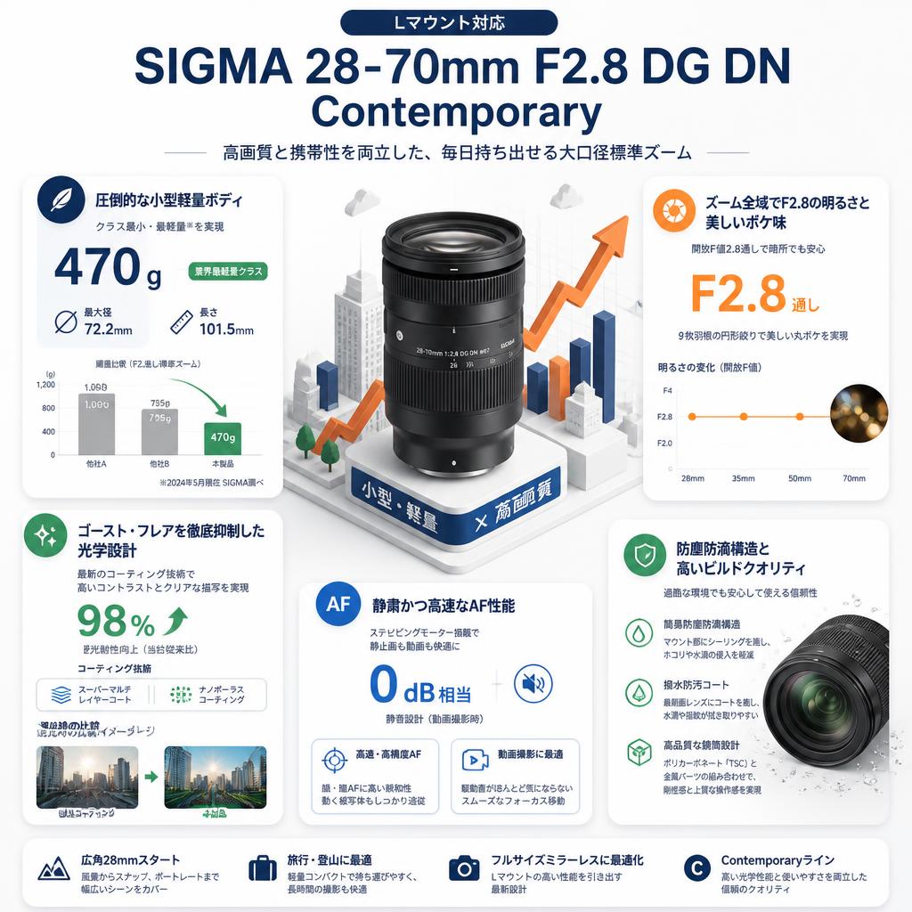 SIGMA 28-70mm F2.8 DG DN Contemporary Lマウント セールスポイント