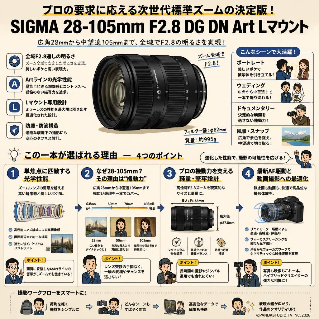 SIGMA 28-105mm F2.8 DG DN Art Lマウント 概要