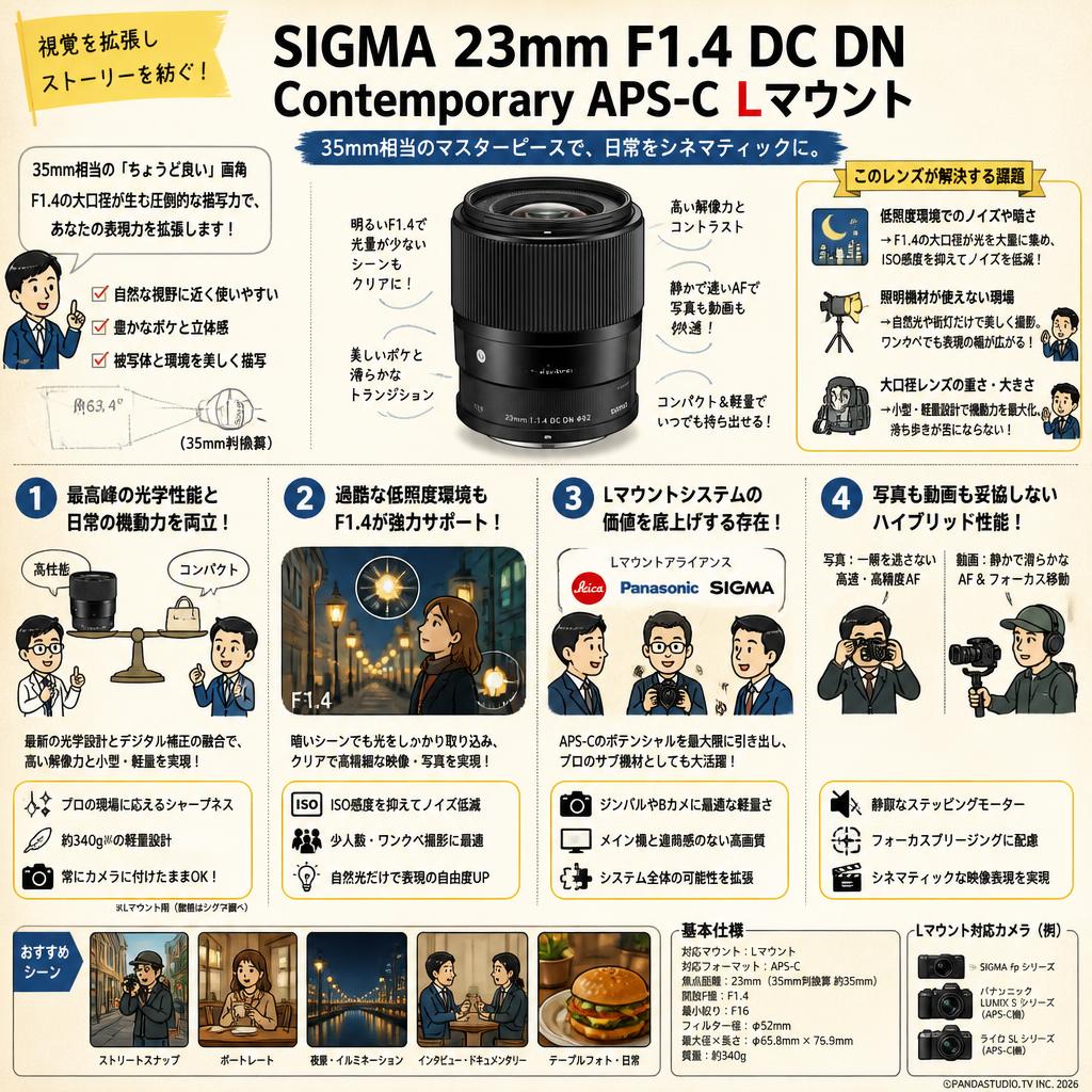 SIGMA 23mm F1.4 DC DN Contemporary APS-C Lマウント 概要