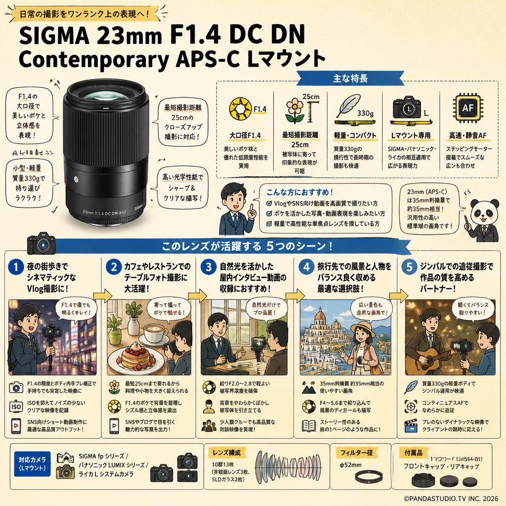 SIGMA 23mm F1.4 DC DN Contemporary APS-C Lマウント 用途