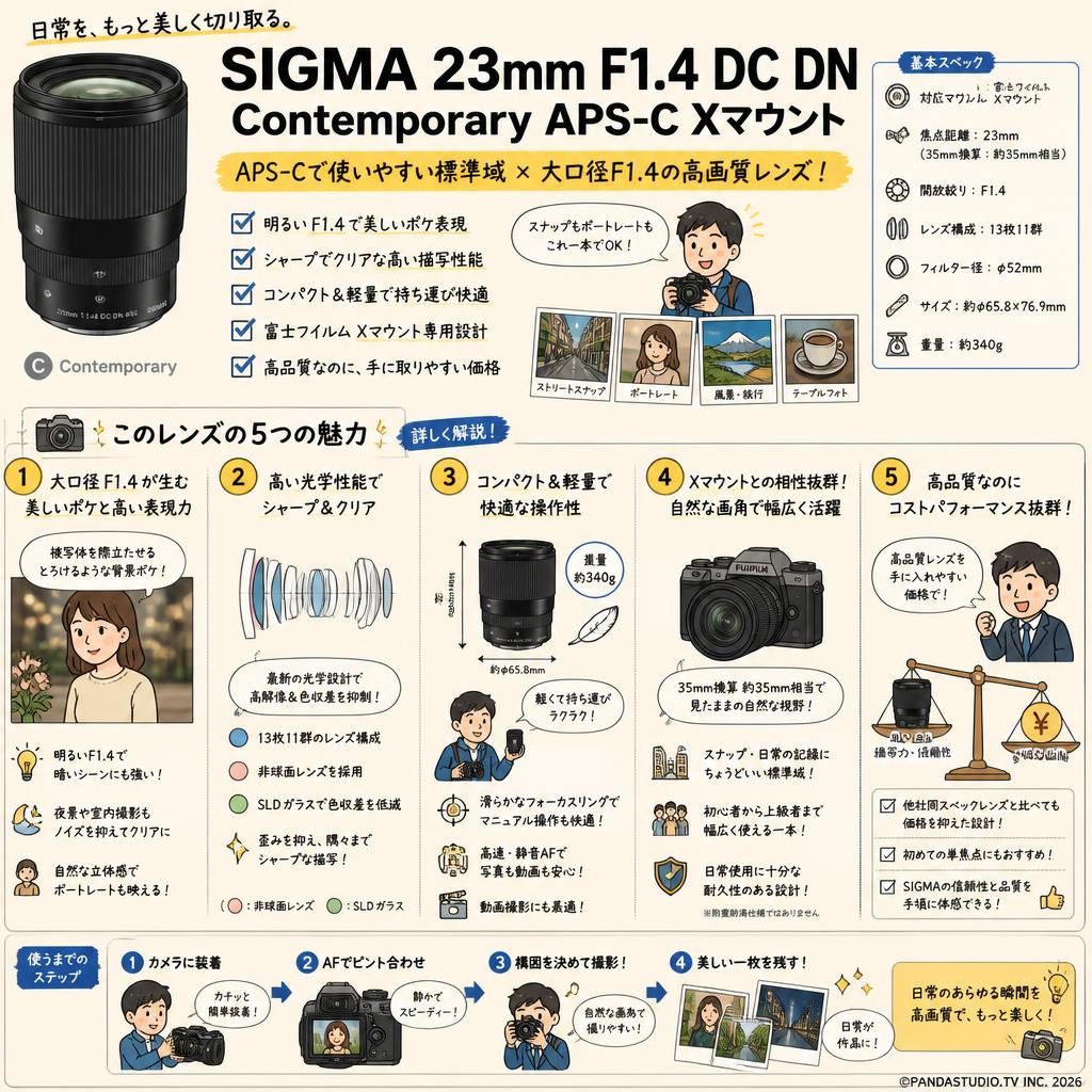 SIGMA 23mm F1.4 DC DN Contemporary APS-C Xマウント 概要
