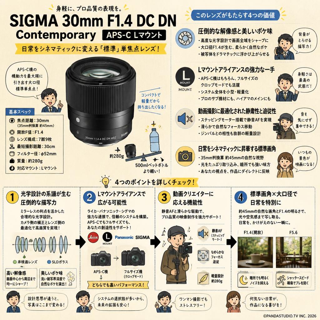 SIGMA 30mm F1.4 DC DN Contemporary APS-C Lマウント 概要