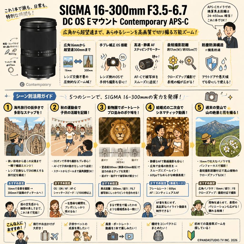 SIGMA 16-300mm F3.5-6.7 DC OS Eマウント Contemporary APS-C 用途