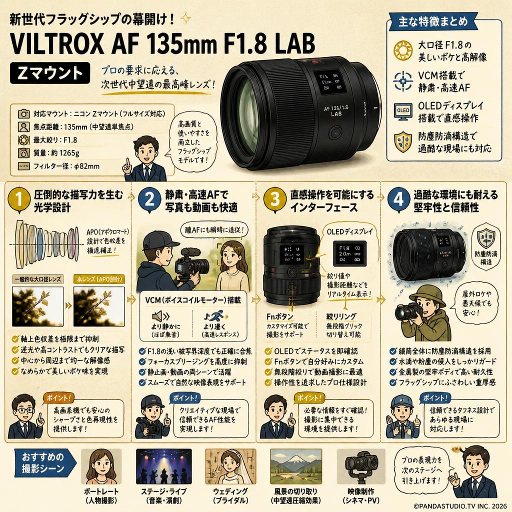 VILTROX AF 135mm F1.8 LAB  Zマウント 概要
