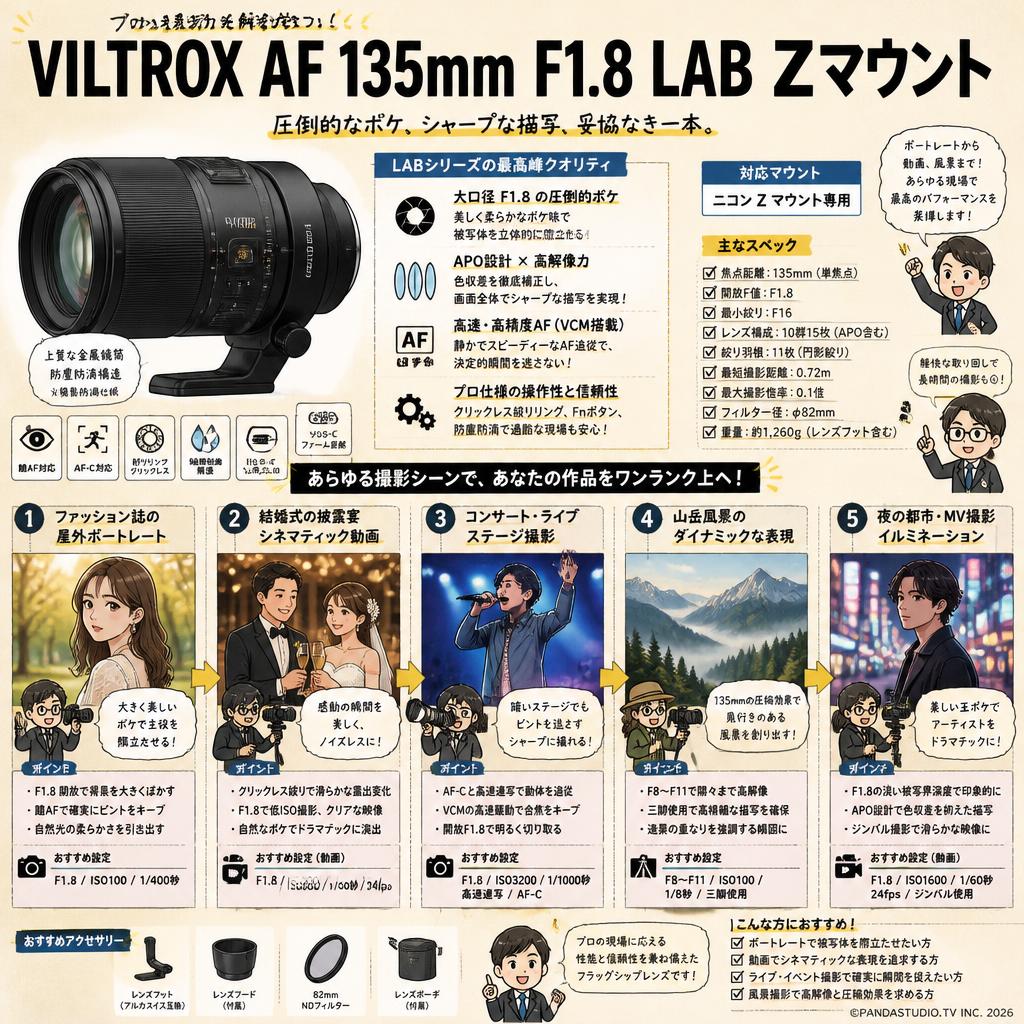 VILTROX AF 135mm F1.8 LAB  Zマウント 用途