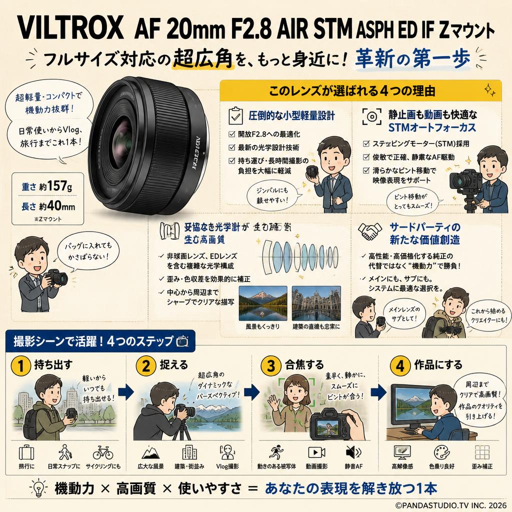 Viltrox AF 20mm F2.8 AIR STM ASPH ED IF  Zマウント 概要