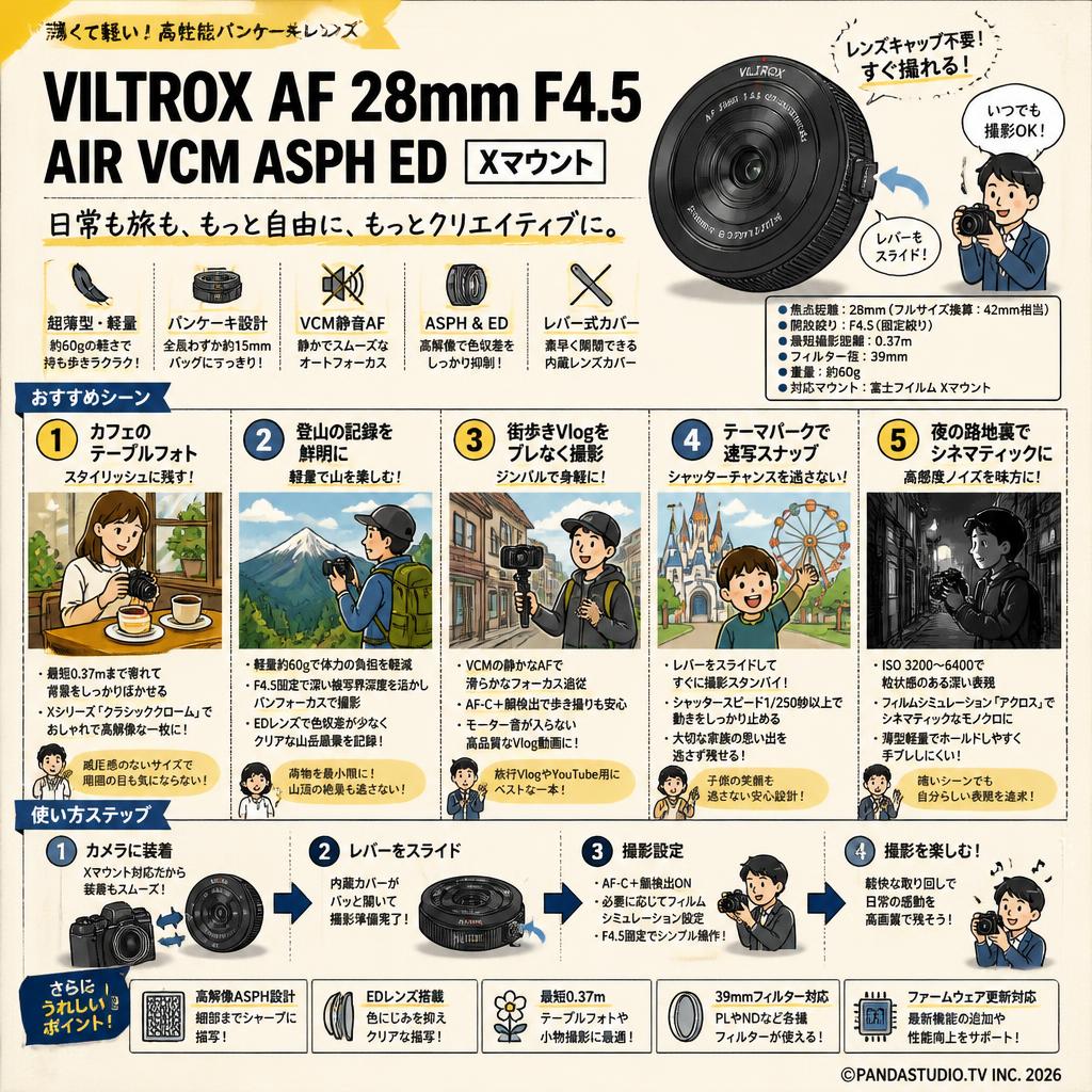 Viltrox AF 28mm F4.5 AIR VCM ASPH ED  Xマウント 用途