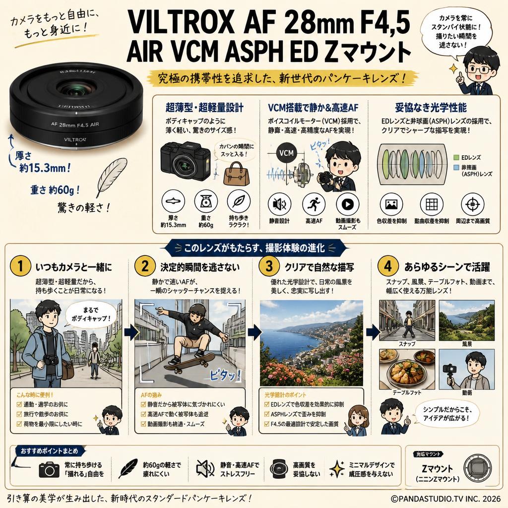 Viltrox AF 28mm F4.5 AIR VCM ASPH ED  Zマウント 概要