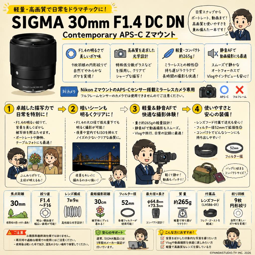 SIGMA 30mm F1.4 DC DN Contemporary APS-C Zマウント FAQ（よくある質問と答え）