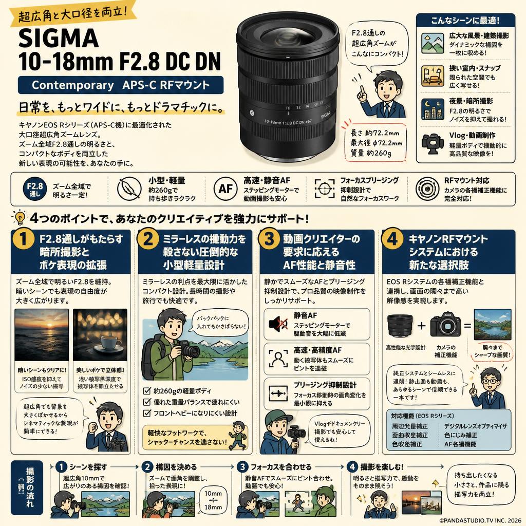 SIGMA 10-18mm F2.8 DC DN Contemporary APS-C RFマウント 概要