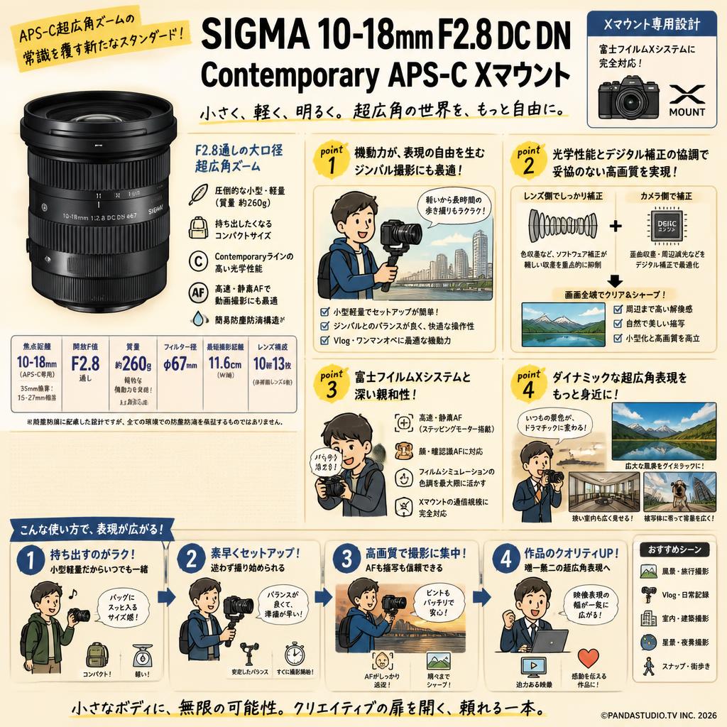 SIGMA 10-18mm F2.8 DC DN Contemporary APS-C Xマウント 概要