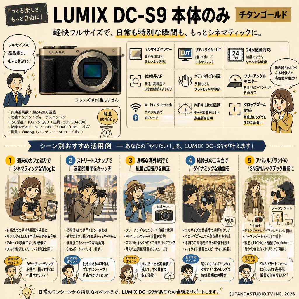 Panasonic LUMIX DC-S9本体のみ チタンゴールド 用途