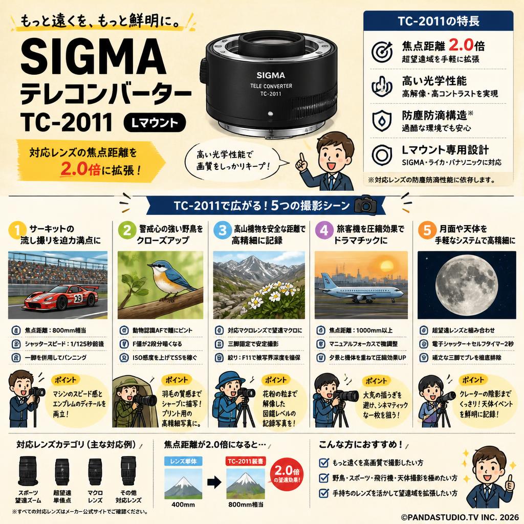 SIGMA テレコンバーター TC-2011 Lマウント 用途