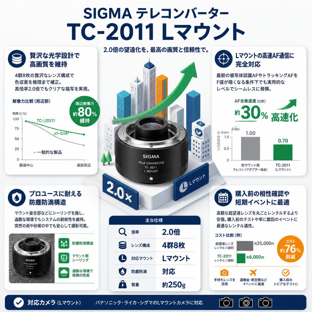 SIGMA テレコンバーター TC-2011 Lマウント セールスポイント