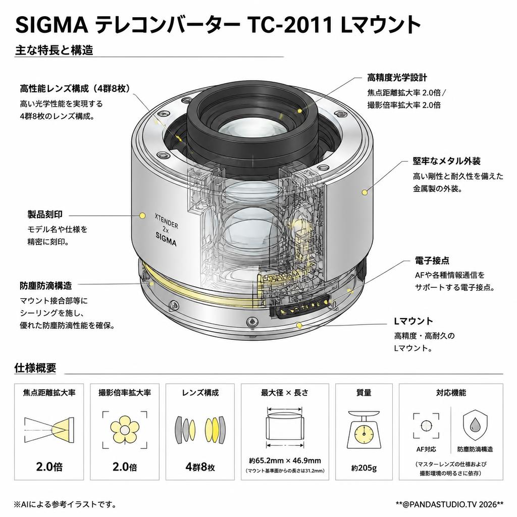 SIGMA テレコンバーター TC-2011 Lマウント スペック