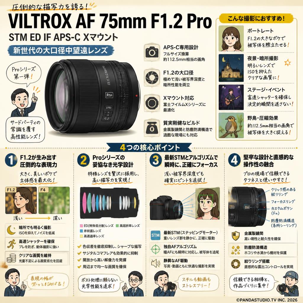 Viltrox AF 75mm F1.2 Pro STM ED IF APS-C Xマウント 概要