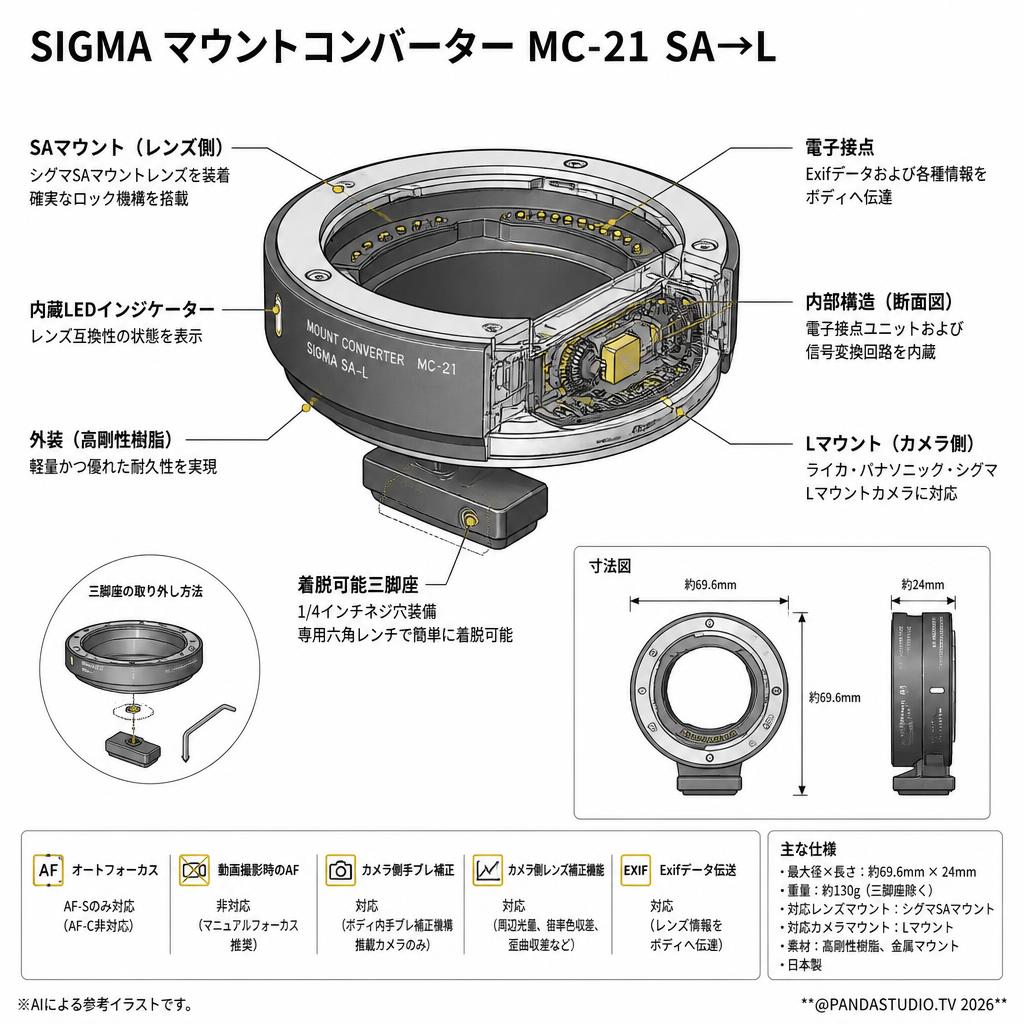 SIGMA マウントコンバーター MC-21 SA→L スペック