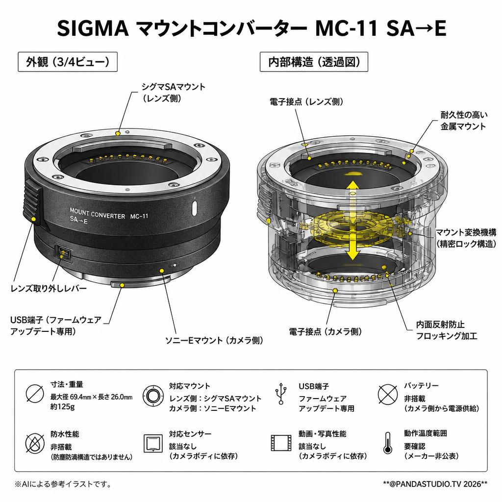SIGMA マウントコンバーター MC-11 SA→E スペック